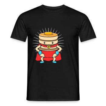 Pancake - Men's T-Shirt - black - Front - AI Model Male 178 light (178cm)