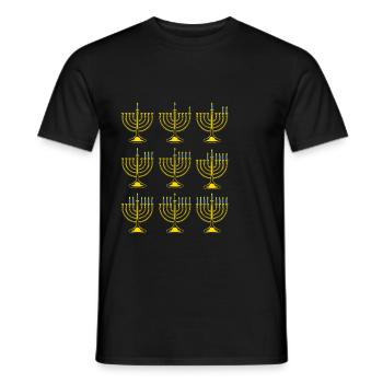 Hanoukka Hanoukka Hanoucca - T-shirt homme - noir - Devant - AI Model Male 178 light (178cm)
