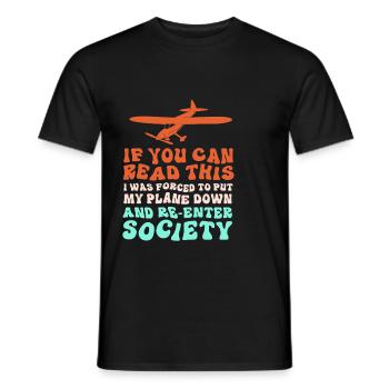 Model Airplane Model Airplane - Men's T-Shirt - black - Front - AI Model Male 178 light (178cm)