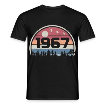 58e Anniversaire 1967 Fête Anniversaire 1967 Rétro - T-shirt homme - noir - Devant - AI Model Male 178 light (178cm)