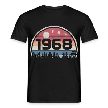 57e Anniversaire 1968 Fête Anniversaire 1968 Rétro - T-shirt homme - noir - Devant - AI Model Male 178 light (178cm)