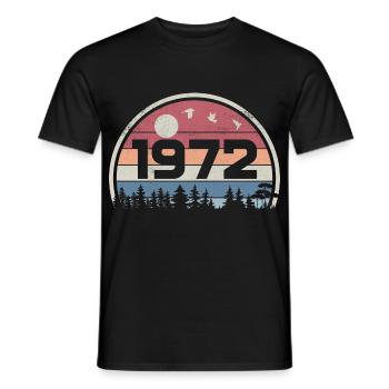 53e Anniversaire 1972 Fête Anniversaire 1972 Rétro - T-shirt homme - noir - Devant - AI Model Male 178 light (178cm)