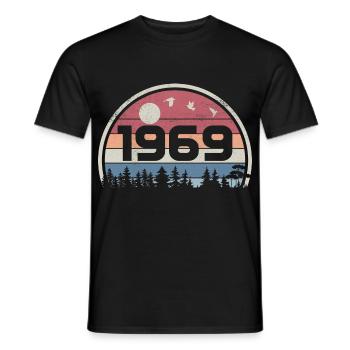 56e Anniversaire 1969 Fête Anniversaire 1969 Rétro - T-shirt homme - noir - Devant - AI Model Male 178 light (178cm)