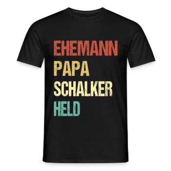 Schalke Ehemann Papa Schalker Held - Männer T-Shirt - Schwarz - Vorne - AI Model Male 178 light (178cm)