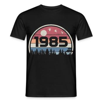 40e Anniversaire 1985 Fête Anniversaire 1985 Rétro - T-shirt homme - noir - Devant - AI Model Male 178 light (178cm)