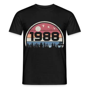 37e Anniversaire 1988 Fête Anniversaire 1988 Rétro - T-shirt homme - noir - Devant - AI Model Male 178 light (178cm)