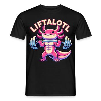 Fitness Musculation Musculation LIFTALOTL Axolotl - T-shirt homme - noir - Devant - AI Model Male 178 light (178cm)