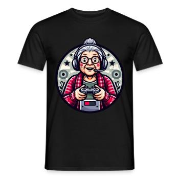 Gamer Granny - Men's T-Shirt - black - Front - AI Model Male 178 light (178cm)