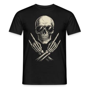 Musique Rock, Crâne, Main De Roche, Heavy Metal - T-shirt homme - noir - Devant - AI Model Male 178 light (178cm)