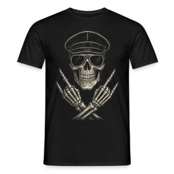 Musique Rock, Crâne, Main De Roche, Heavy Metal - T-shirt homme - noir - Devant - AI Model Male 178 light (178cm)