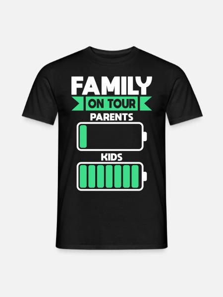 Familienurlaub Urlaub Familie Familienshirt - Männer T-Shirt - Schwarz