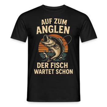 Idée cadeau de pêche Dictons de pêcheur - T-shirt homme - noir - Devant - AI Model Male 178 light (178cm)
