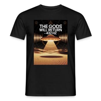 The Gods will Return 432Hz - Men's T-Shirt - black - Front - AI Model Male 178 light (178cm)