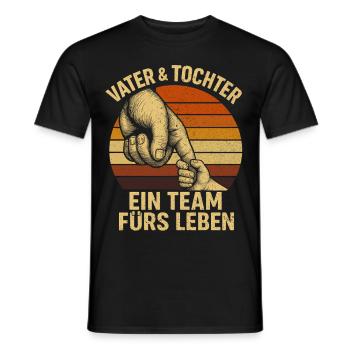 Vater und Tochter Papa und Tochter - ein team - Männer T-Shirt - Schwarz - Vorne - AI Model Male 178 light (178cm)