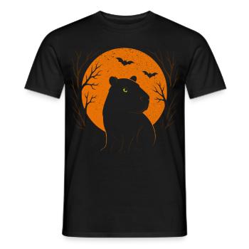 Halloween, Capybara, Moon, Halloween Party - Men's T-Shirt - black - Front - AI Model Male 178 light (178cm)