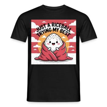 Just a Rice Ball doing my Best - Men's T-Shirt - black - Front - AI Model Male 178 light (178cm)