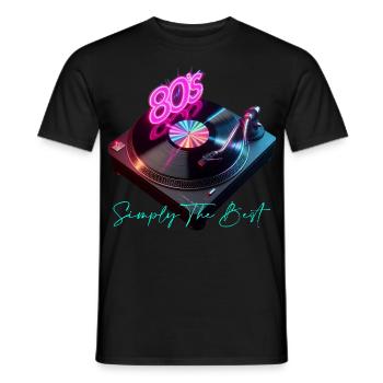 Années 80 - T-shirt homme - noir - Devant - AI Model Male 178 light (178cm)