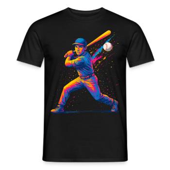 Baseball Baseball Player Man - Men's T-Shirt - black - Front - AI Model Male 178 light (178cm)