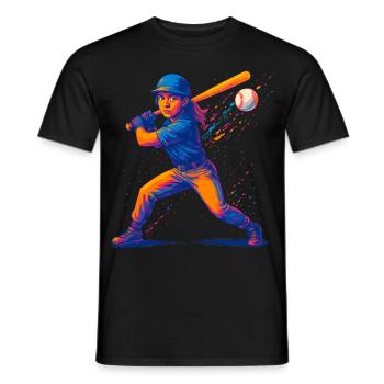 Baseball Joueur de baseball Femme - T-shirt homme - noir - Devant - AI Model Male 178 light (178cm)