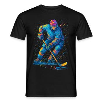 Hockey sur glace Joueur de hockey sur glace Homme - T-shirt homme - noir - Devant - AI Model Male 178 light (178cm)