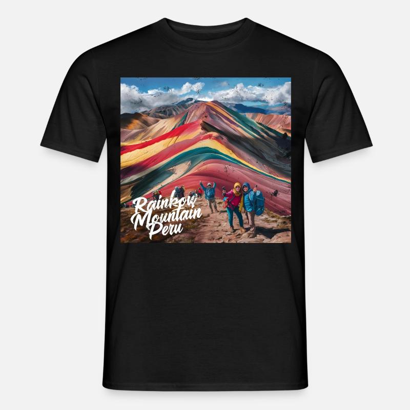 Rainbow Mountain Peru - Männer T-Shirt - Schwarz