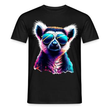 Dj Lemur with Sunglasses T-Shirt - Men's T-Shirt - black - Front - AI Model Male 178 light (178cm)