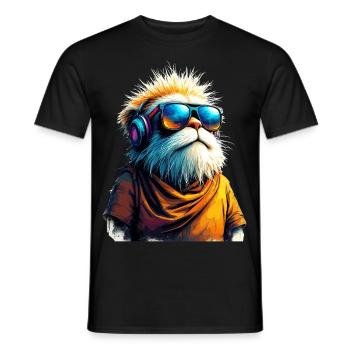 Dj Meerkat with Sunglasses T-Shirt - Men's T-Shirt - black - Front - AI Model Male 178 light (178cm)