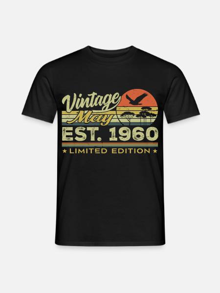 Geburtstag Mai 1960, geboren im Mai 1960 - Mai 1960 - Männer T-Shirt - Schwarz