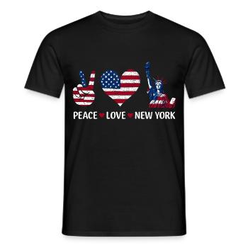Peace Love New York - Männer T-Shirt - Schwarz - Vorne - AI Model Male 178 light (178cm)