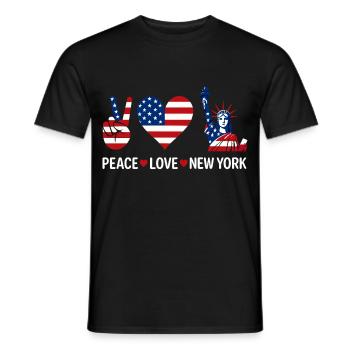 Peace Love New York - Männer T-Shirt - Schwarz - Vorne - AI Model Male 178 light (178cm)