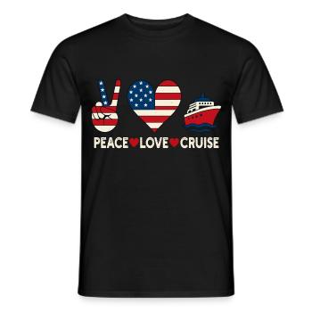Frieden Liebe Kreuzfahrt USA Urlaubsmotiv - Männer T-Shirt - Schwarz - Vorne - AI Model Male 178 light (178cm)