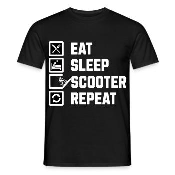 Scooter Design - Eat sleep scooter Repeat - Männer T-Shirt - Schwarz - Vorne - AI Model Male 178 light (178cm)