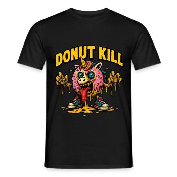 DONUT KILL - Männer T-Shirt - Schwarz - Vorne - AI Model Male 178 light (178cm)