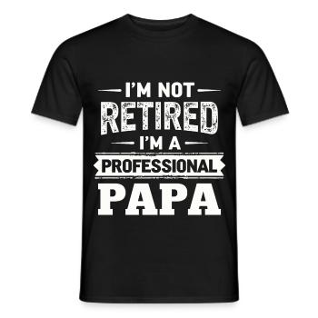 Professional Dad No Retirement Pension Pensioner - Men's T-Shirt - black - Front - AI Model Male 178 light (178cm)