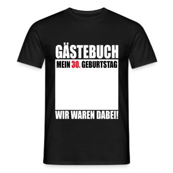30. Geburtstag Gästebuch 30 Jahre Geschenk - Männer T-Shirt - Schwarz - Vorne - AI Model Male 178 light (178cm)