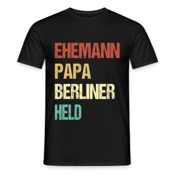 Berliner Papa - Männer T-Shirt - Schwarz - Vorne - AI Model Male 178 light (178cm)