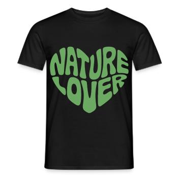 Nature Lover Herz Shirt - Männer T-Shirt - Schwarz - Vorne - AI Model Male 178 light (178cm)