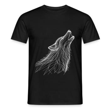 Wolf Lineart - Männer T-Shirt - Schwarz - Vorne - AI Model Male 178 light (178cm)