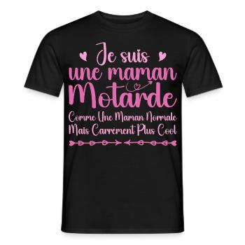 Fête des Mères - Maman Motarde Cool - T-shirt homme - noir - Devant - AI Model Male 178 light (178cm)