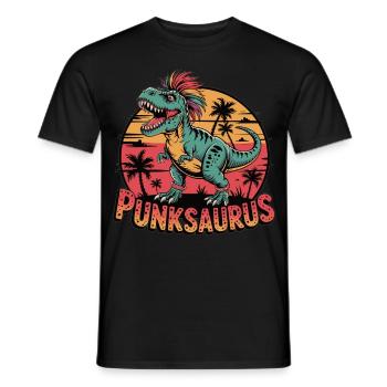 Punksaurus - Männer T-Shirt - Schwarz - Vorne - AI Model Male 178 light (178cm)