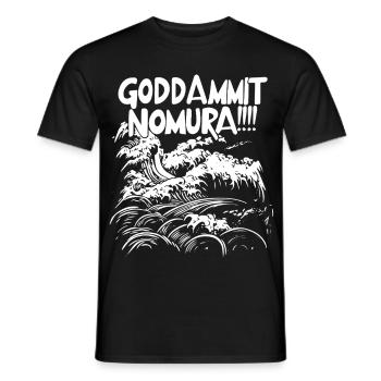 Goddammit Nomura – Japanische Wellen Design - Männer T-Shirt - Schwarz - Vorne - AI Model Male 178 light (178cm)
