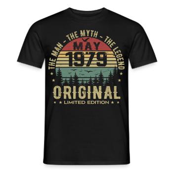 May 1979 46th Anniversary Gift May 1979 May 1979 - Men's T-Shirt - black - Front - AI Model Male 178 light (178cm)