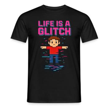 Life Is a Glitch – Das Leben ist ein Glitch - Männer T-Shirt - Schwarz - Vorne - AI Model Male 178 light (178cm)