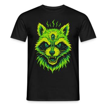 raton laveur mystique avec troisième œil - T-shirt homme - noir - Devant - AI Model Male 178 light (178cm)