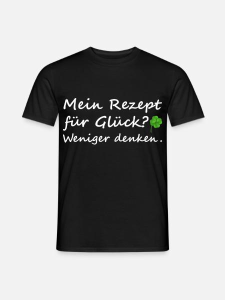 Glück Sprüche glücklich - Männer T-Shirt - Schwarz