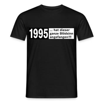 Jahrgang 1995 geboren - Männer T-Shirt - Schwarz - Vorne - AI Model Male 178 light (178cm)