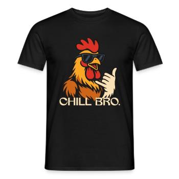 CHILL BRO. - Colles Huhn mit Sonnenbrille - Männer T-Shirt - Schwarz - Vorne - AI Model Male 178 light (178cm)