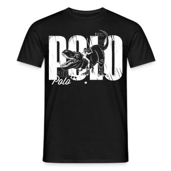 Dinosaurier (Dino) Polo - lustig & gefährlich - Männer T-Shirt - Schwarz - Vorne - AI Model Male 178 light (178cm)