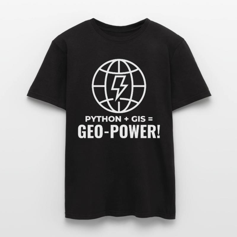 Python GIS Geo-Power Programming Geospatial Men's T-Shirt