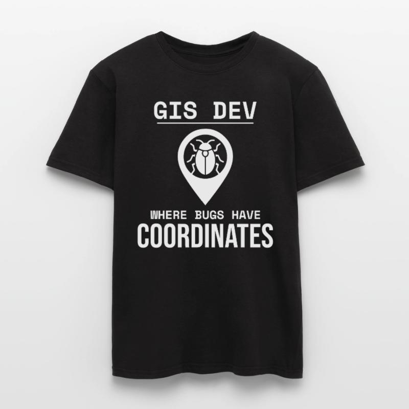 GIS Dev Debugging Coordinates Geospatial Bug Männer T-Shirt